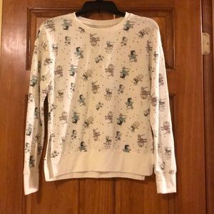 Peanuts ice skating sweatshirt.